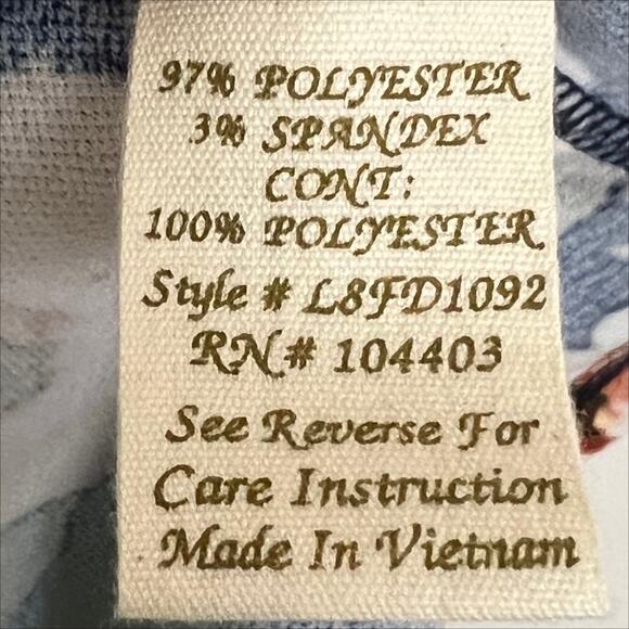 NWT Altar’d State Navy Blue Floral Print Scallop Trim Fit & Flare Dress Small - Picture 9 of 9